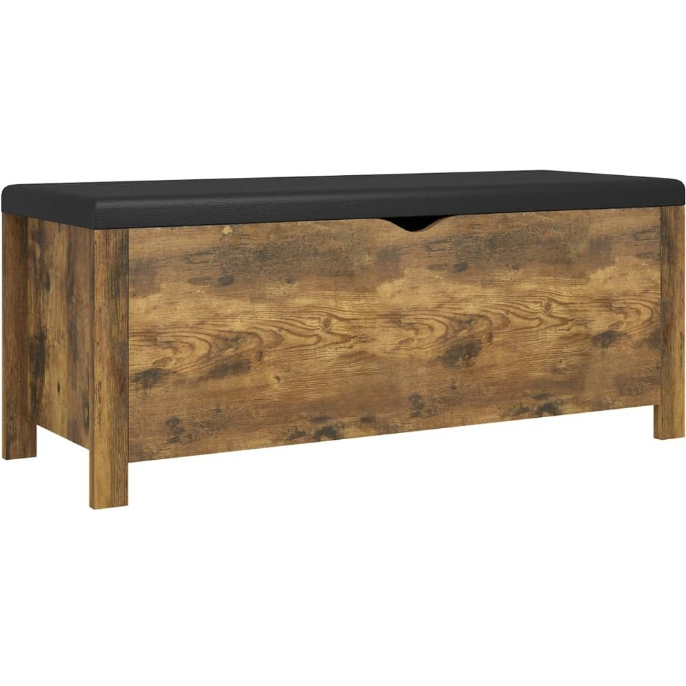 Vidaxl Storage Box With Cushion Smoked Oak 41.3"&quotX15.7"&quotX17.7""