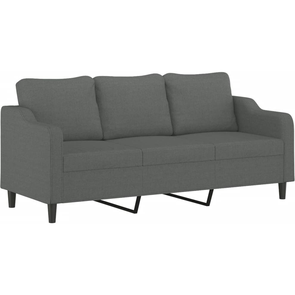 Vidaxl 3-Seater Sofa Dark Gray 70.9"" Fabric