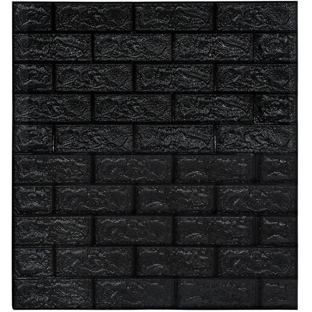 Vidaxl 3D Wallpaper Bricks Self-Adhesive 20 Pcs Black