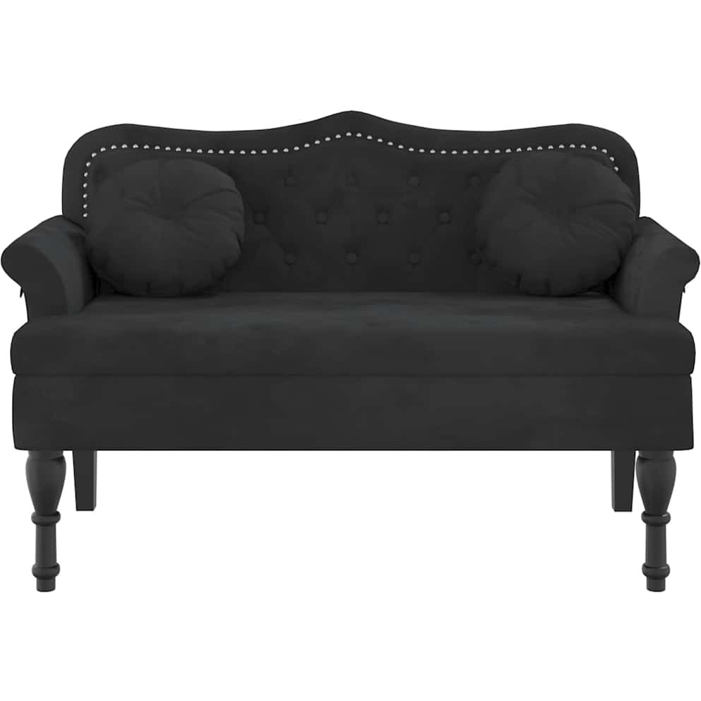 Vidaxl Bench With Cushions Black 47.4"&quotX25.6"&quotX29.5"" Velvet