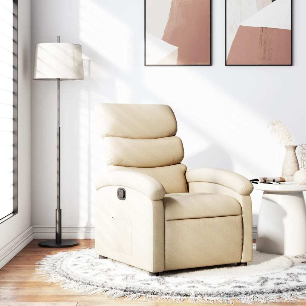 Vidaxl Recliner Chair Cream Fabric