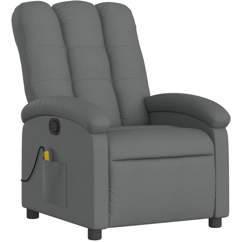 Vidaxl Massage Recliner Chair Dark Gray Fabric