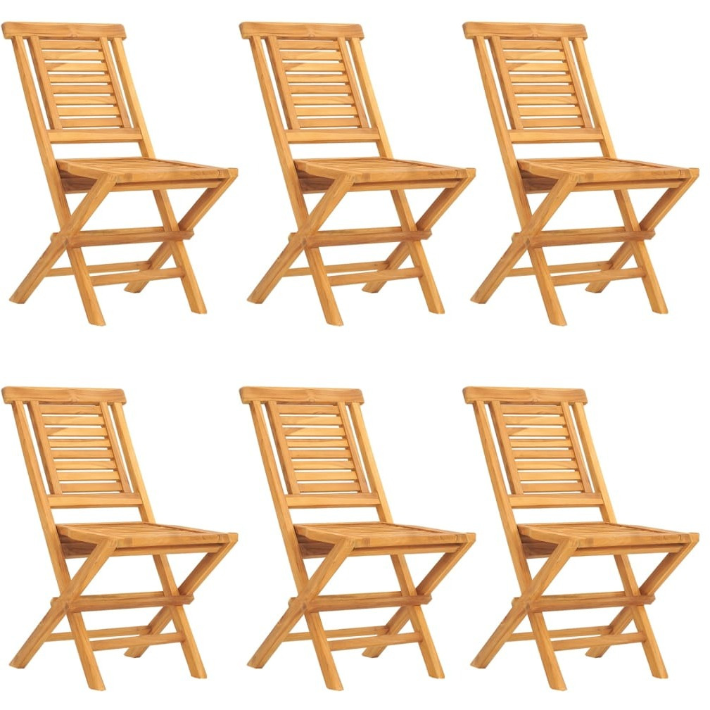 Vidaxl 7 Piece Patio Dining Set Solid Wood Teak