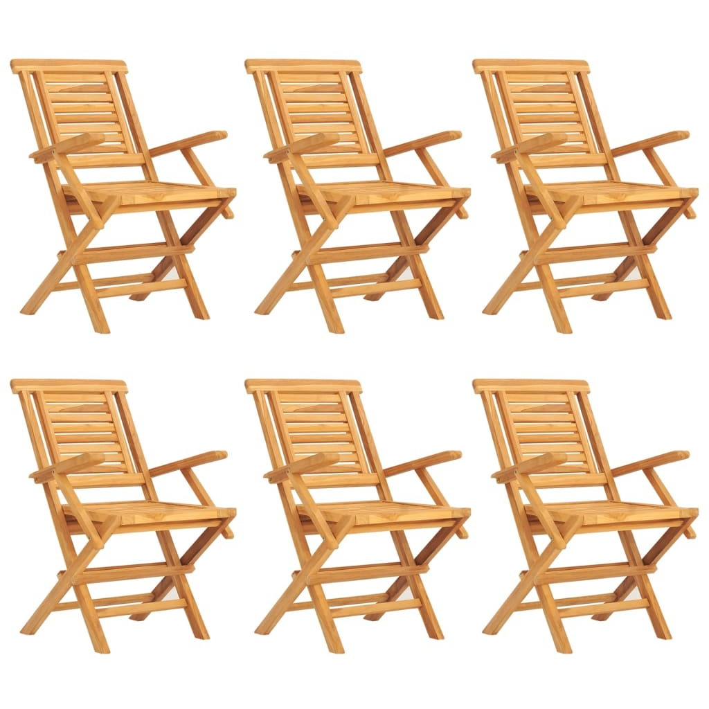 Vidaxl 7 Piece Patio Dining Set Solid Wood Teak