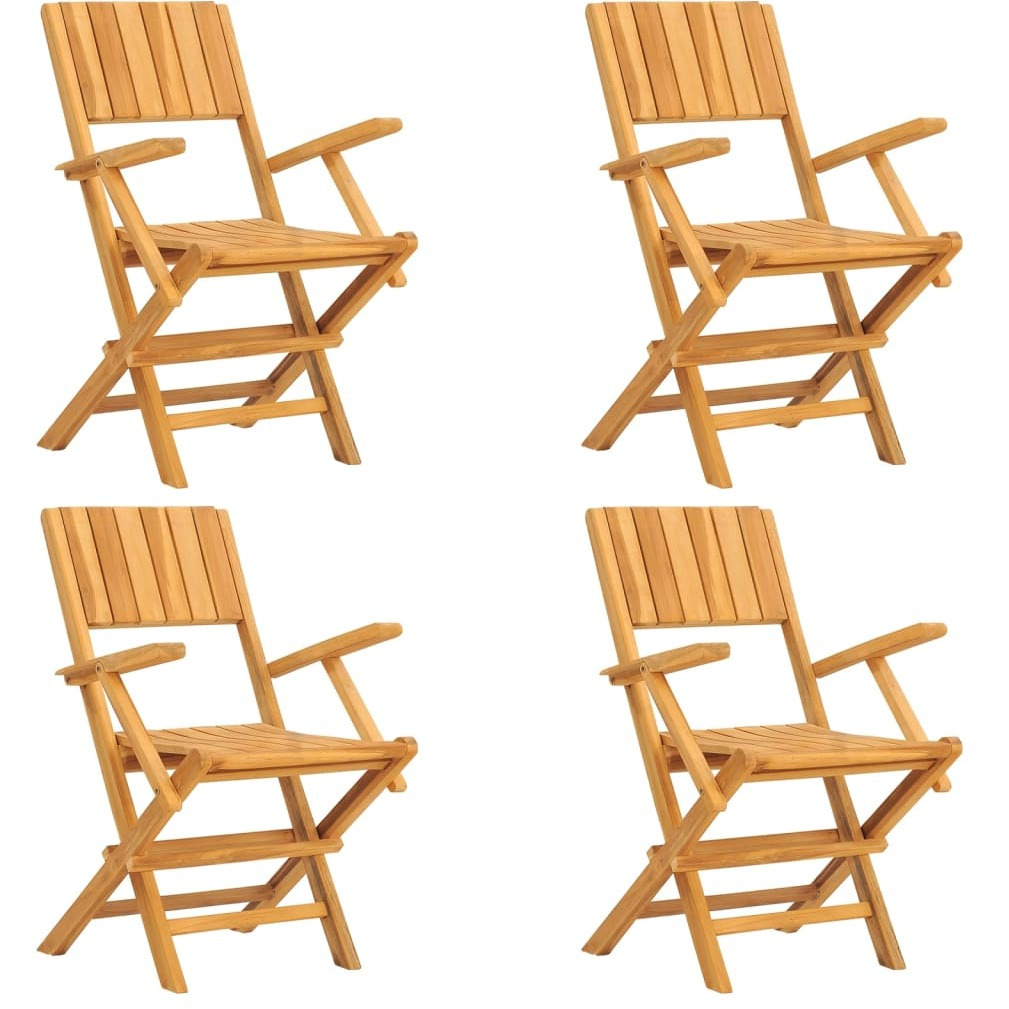 Vidaxl 5 Piece Patio Dining Set Solid Wood Teak