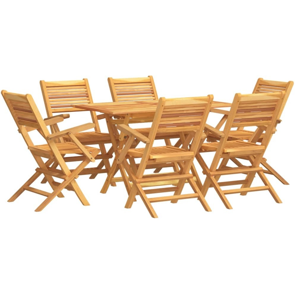 Vidaxl 7 Piece Patio Dining Set Solid Wood Teak