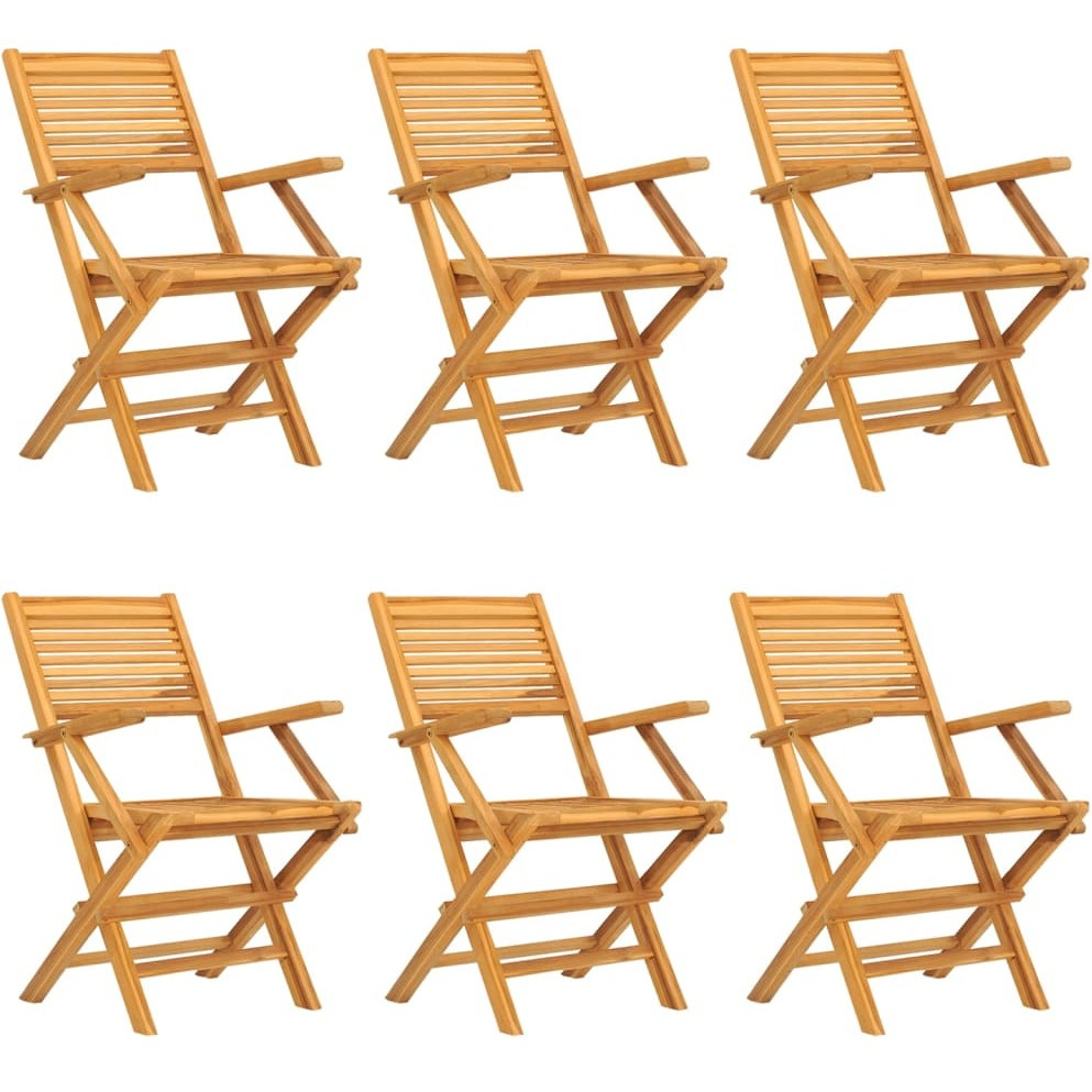 Vidaxl 7 Piece Patio Dining Set Solid Wood Teak