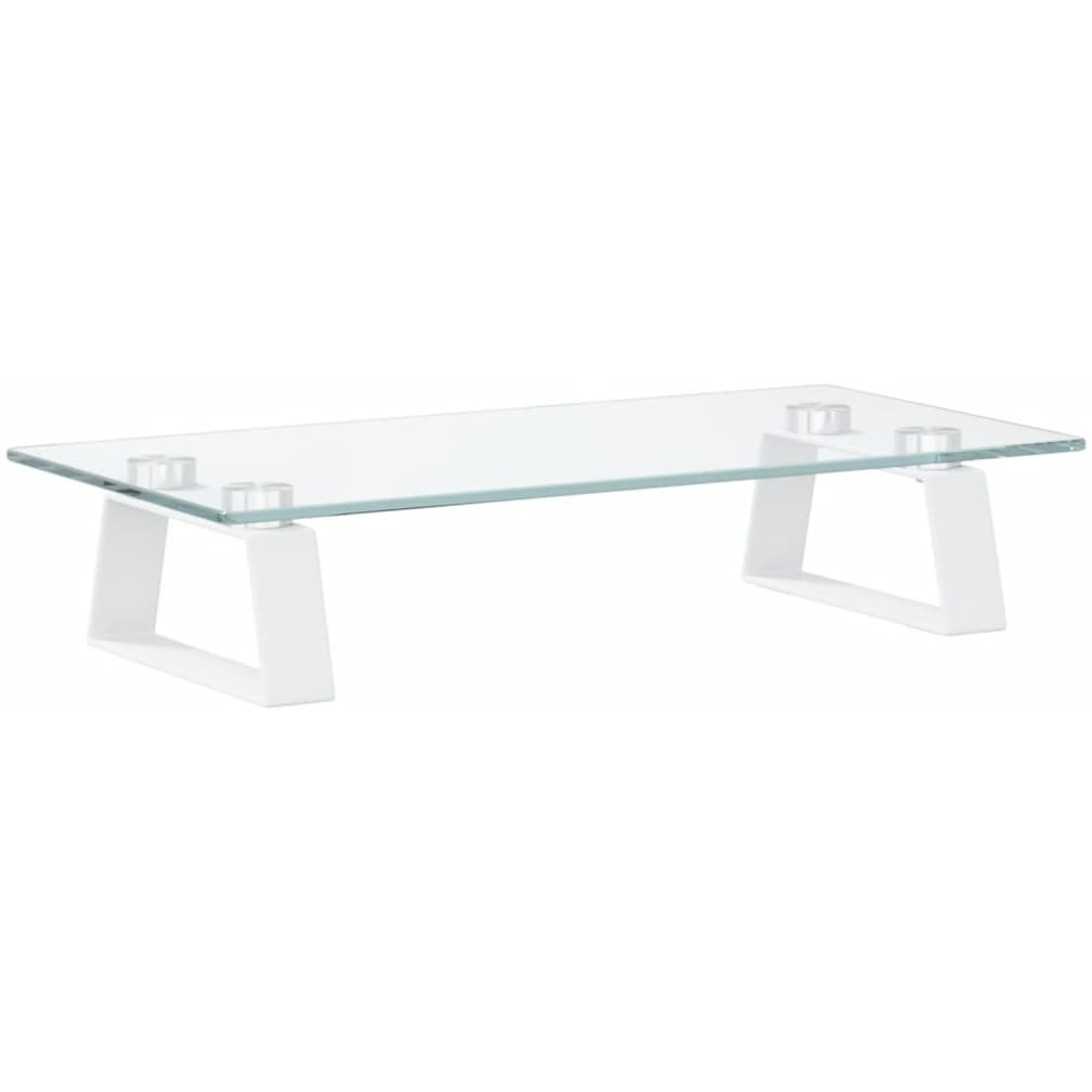 Vidaxl Monitor Stand White 15.7"&quotX7.9"&quotX3.1"" Tempered Glass And Metal