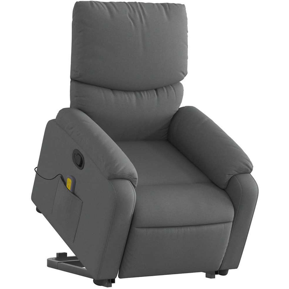 Vidaxl Stand Up Massage Recliner Chair Dark Gray Fabric