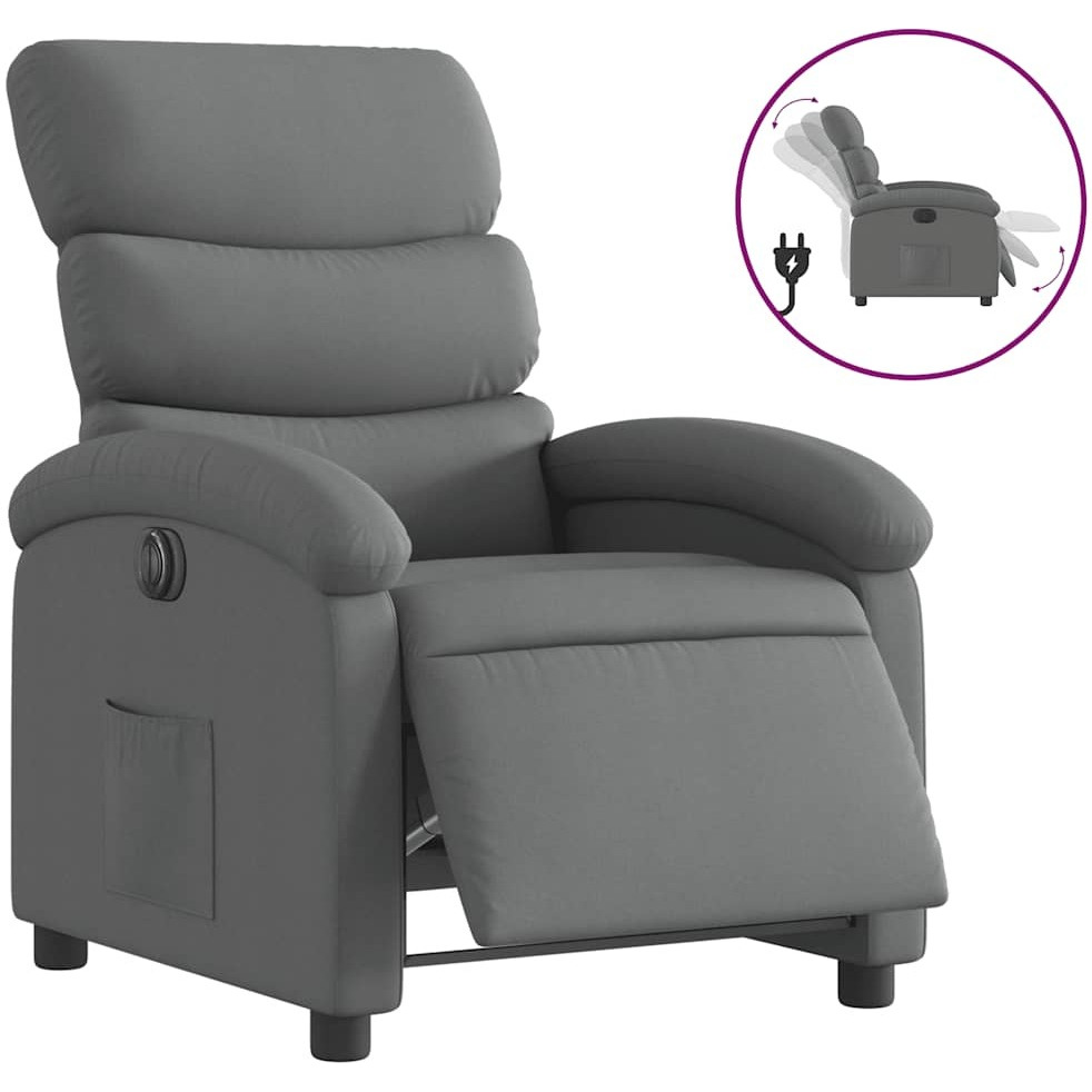 Vidaxl Electric Recliner Chair Dark Gray Fabric
