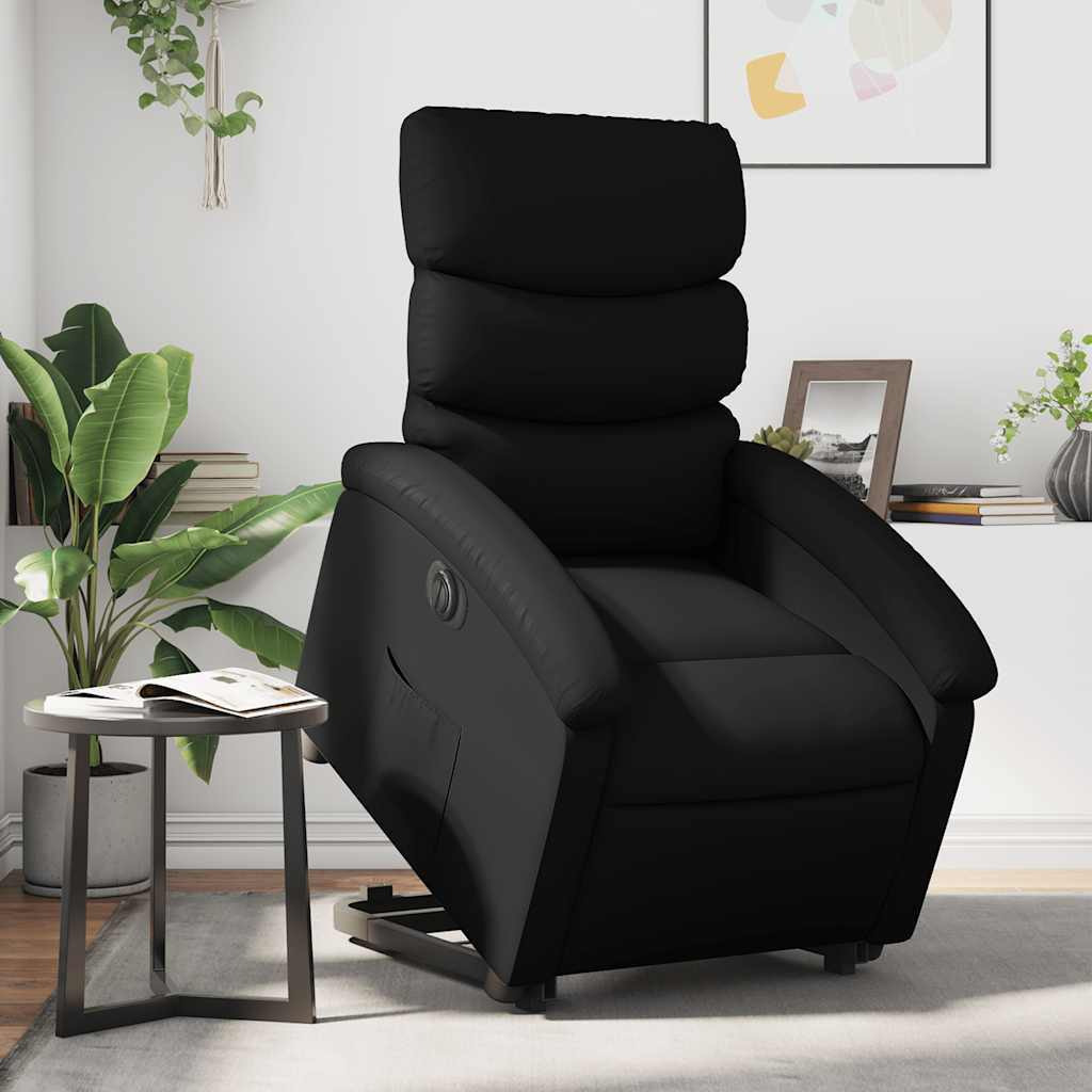 Vidaxl Electric Stand Up Recliner Chair Black Faux Leather