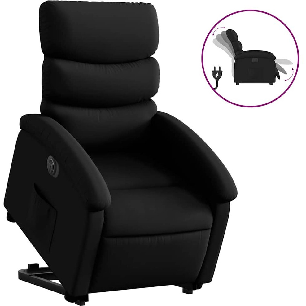 Vidaxl Electric Stand Up Recliner Chair Black Faux Leather