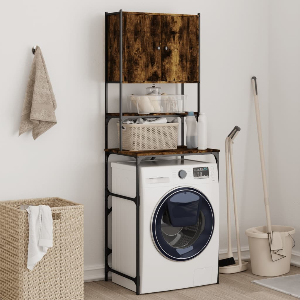 Vidaxl Washing Machine Cabinet Smoked Oak 26.8"&quotX19.1"&quotX76.4""