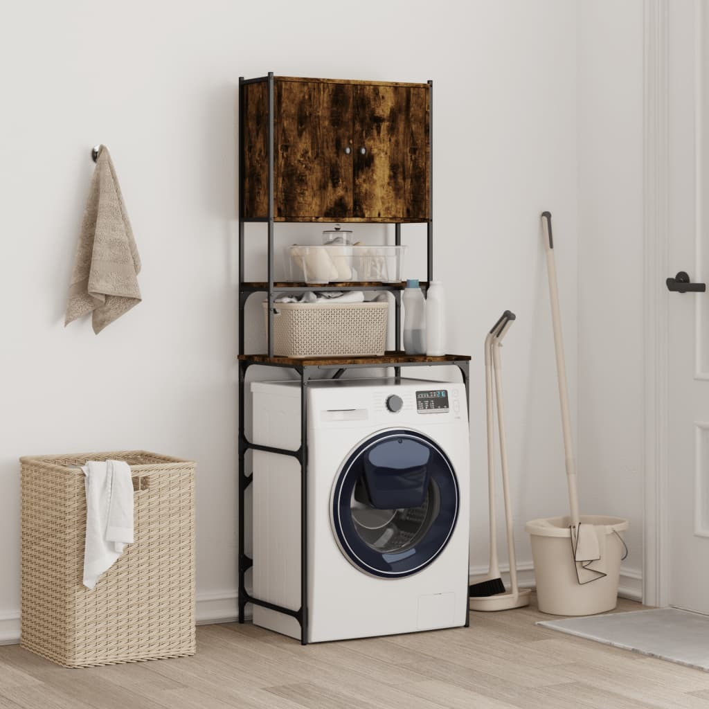 Vidaxl Washing Machine Cabinet Smoked Oak 26.8"&quotX19.1"&quotX76.4""
