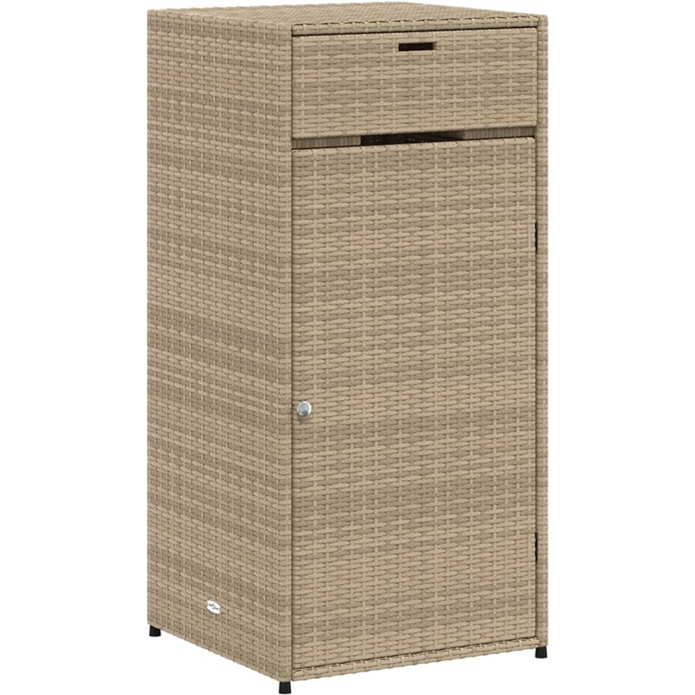Vidaxl Patio Storage Cabinet Beige 21.7"&quotX21.7"&quotX43.7"" Poly Rattan