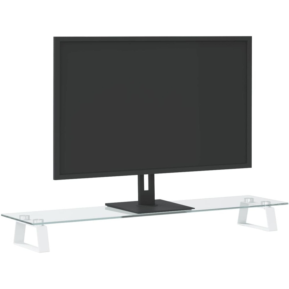 Vidaxl Monitor Stand White 31.5"&quotX7.9"&quotX3.1"" Tempered Glass And Metal