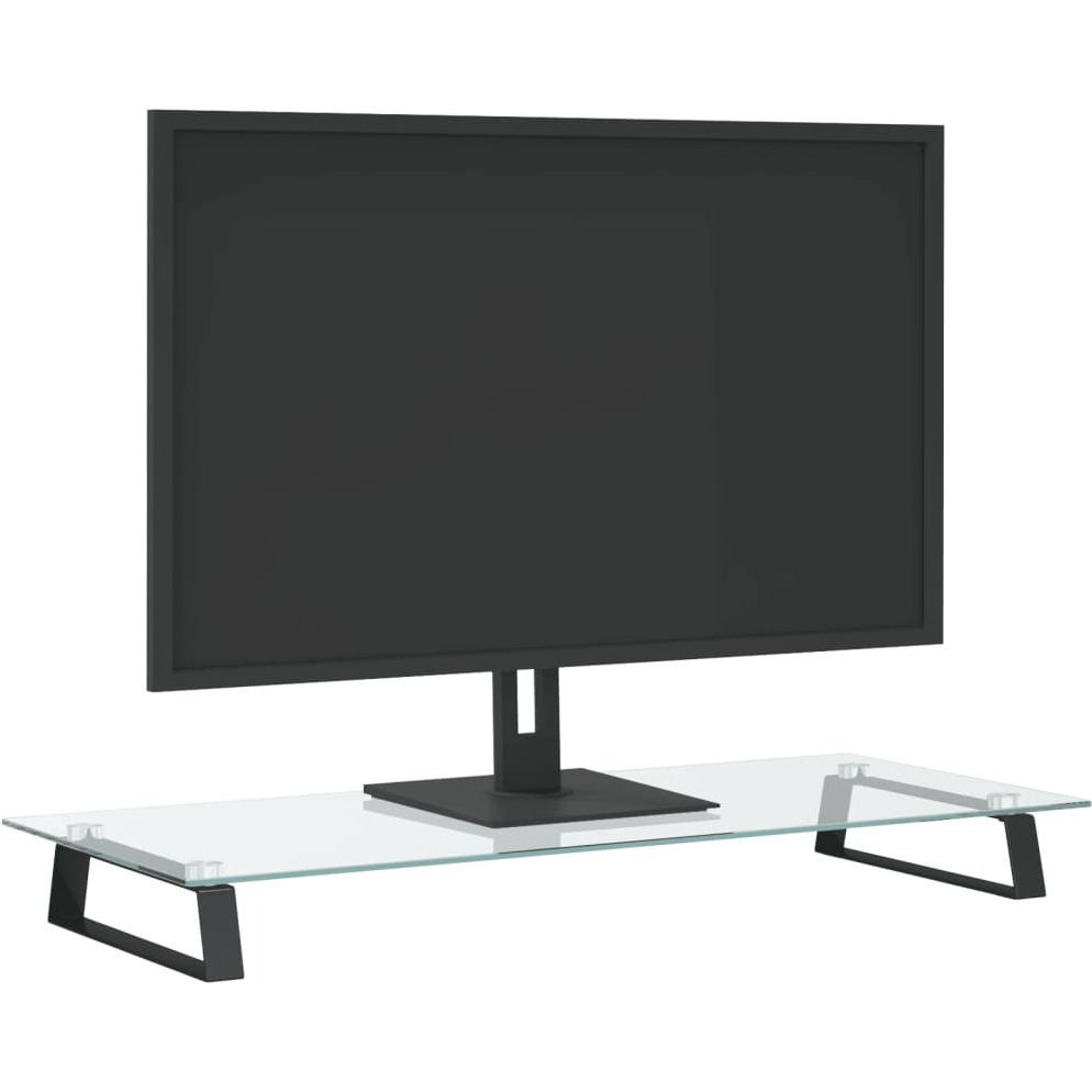 Vidaxl Monitor Stand Black 31.5"&quotX13.8"&quotX3.1"" Tempered Glass And Metal