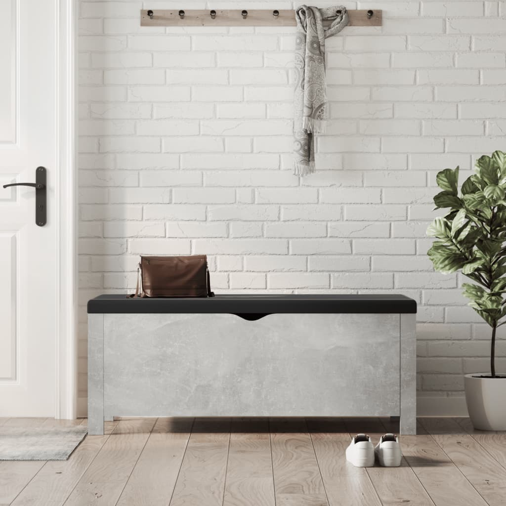 Vidaxl Storage Box With Cushion Concrete Gray 41.3"&quotX15.7"&quotX17.7""