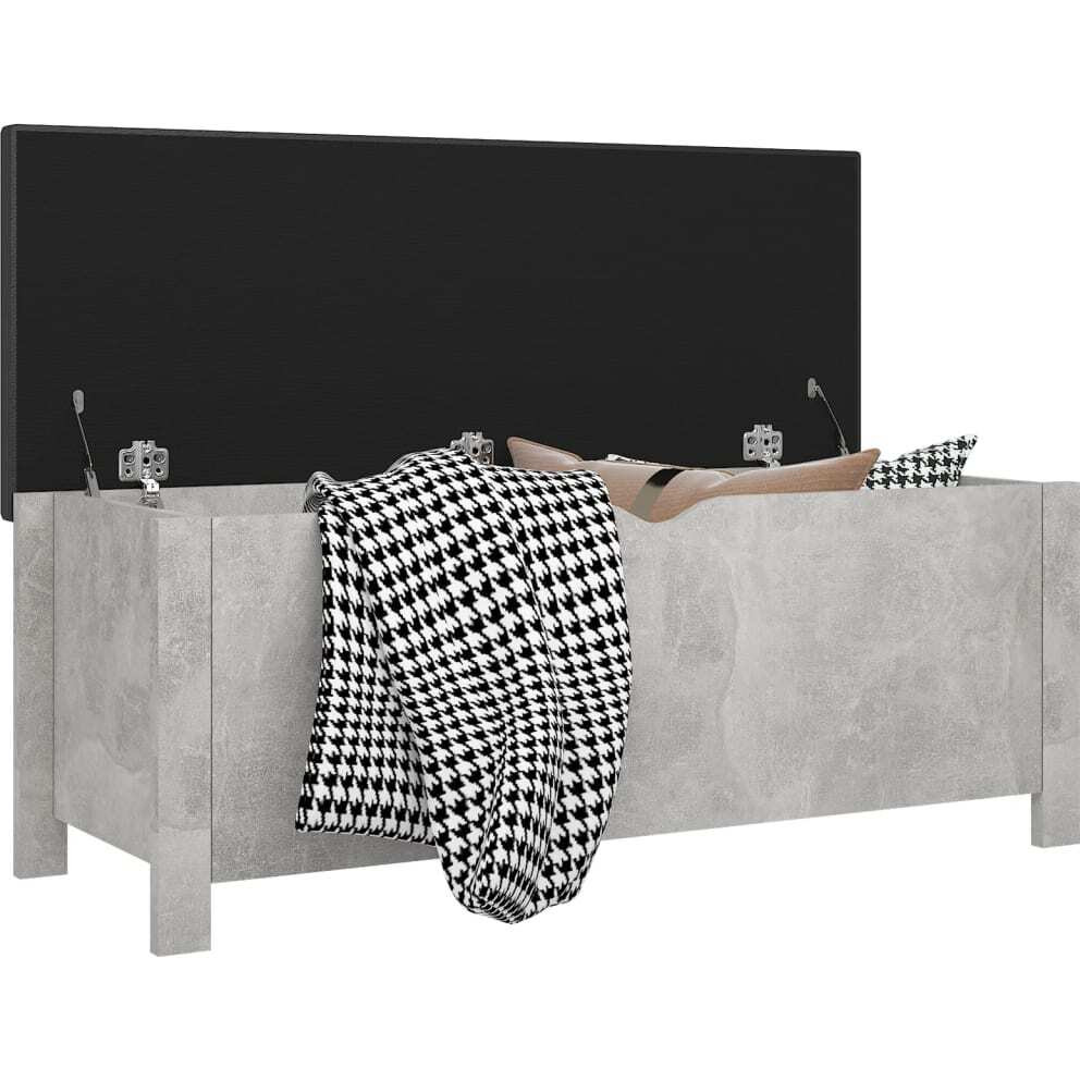 Vidaxl Storage Box With Cushion Concrete Gray 41.3"&quotX15.7"&quotX17.7""