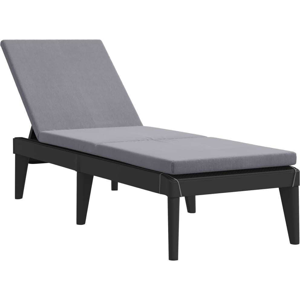 Vidaxl Sun Lounger With Cushion Anthracite 73.2X23.6X11.4 Pp