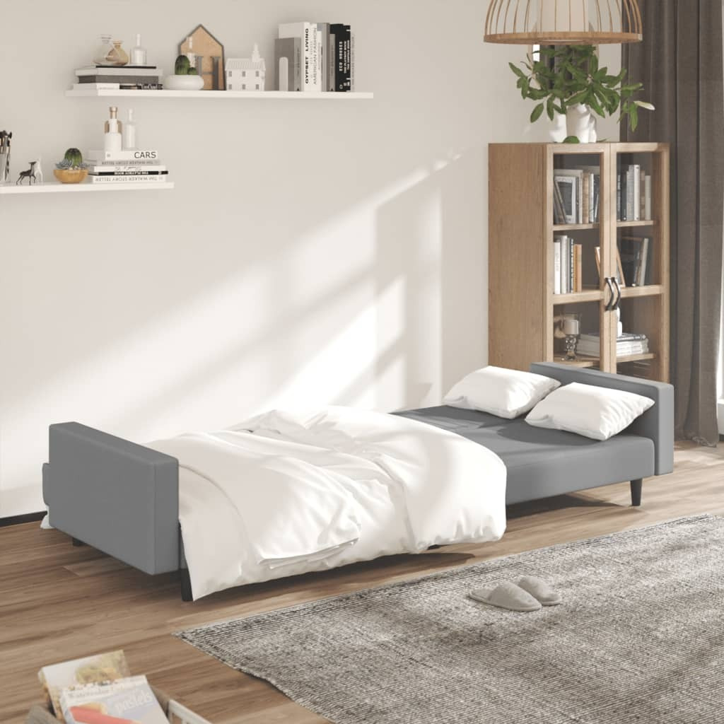 Vidaxl 2-Seater Sofa Bed Light Gray Velvet