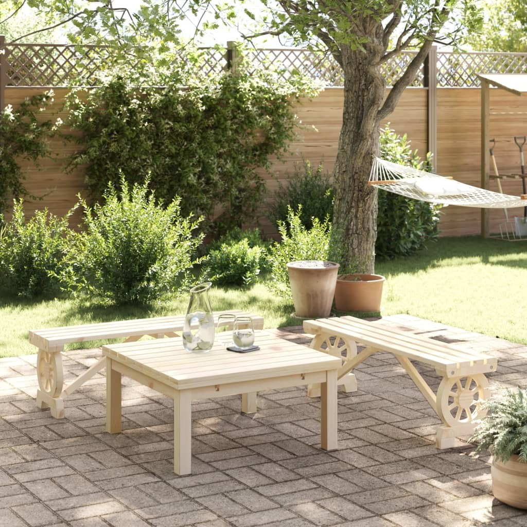 Vidaxl Patio Benches 2 Pcs Solid Wood Fir