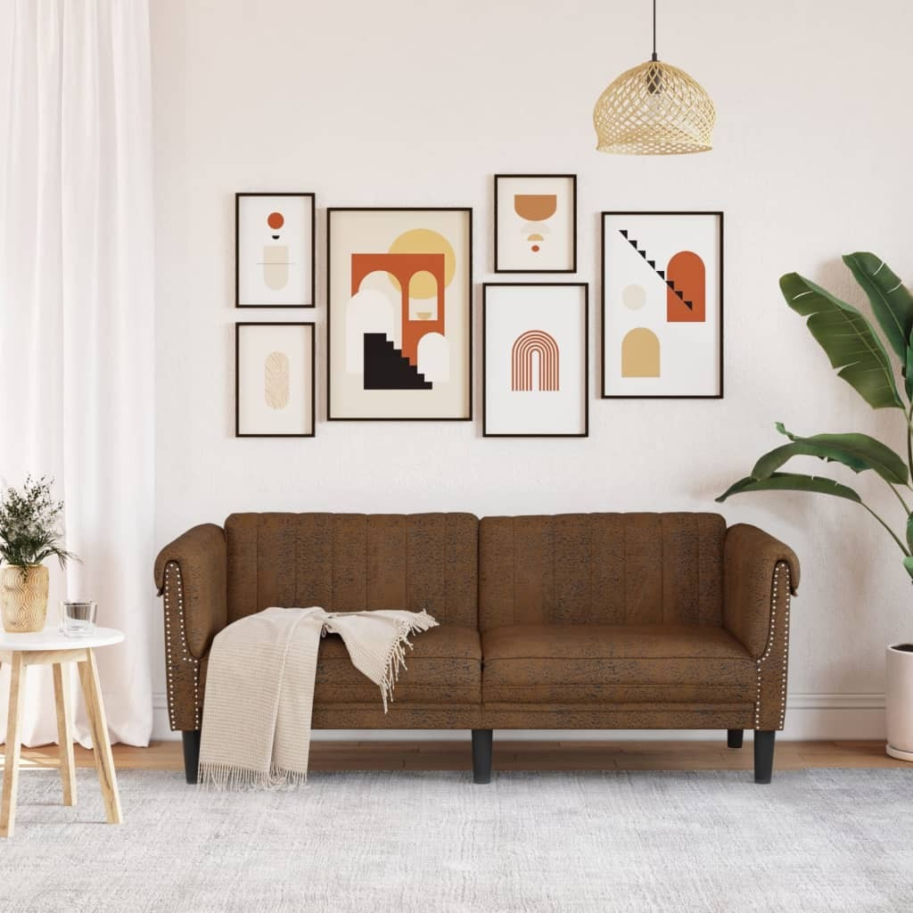 Vidaxl Sofa 2-Seater Brown Velvet