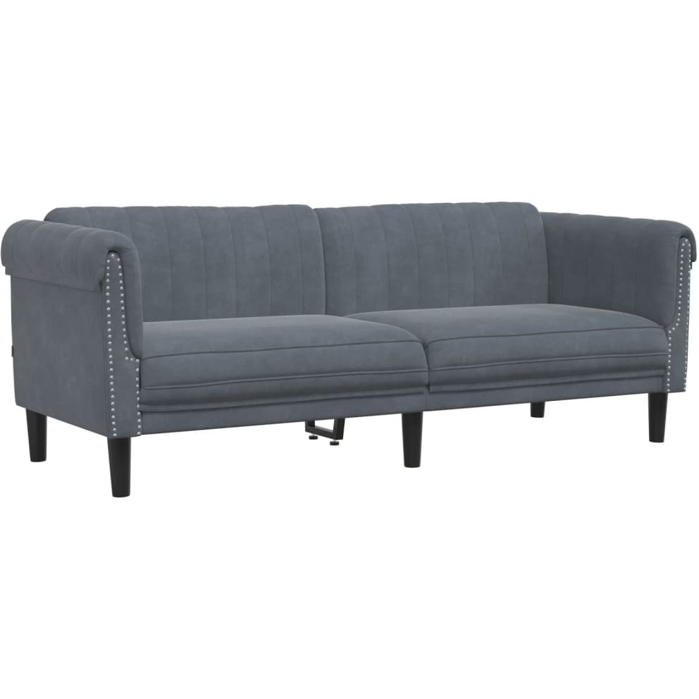 Vidaxl Sofa 3-Seater Dark Gray Velvet