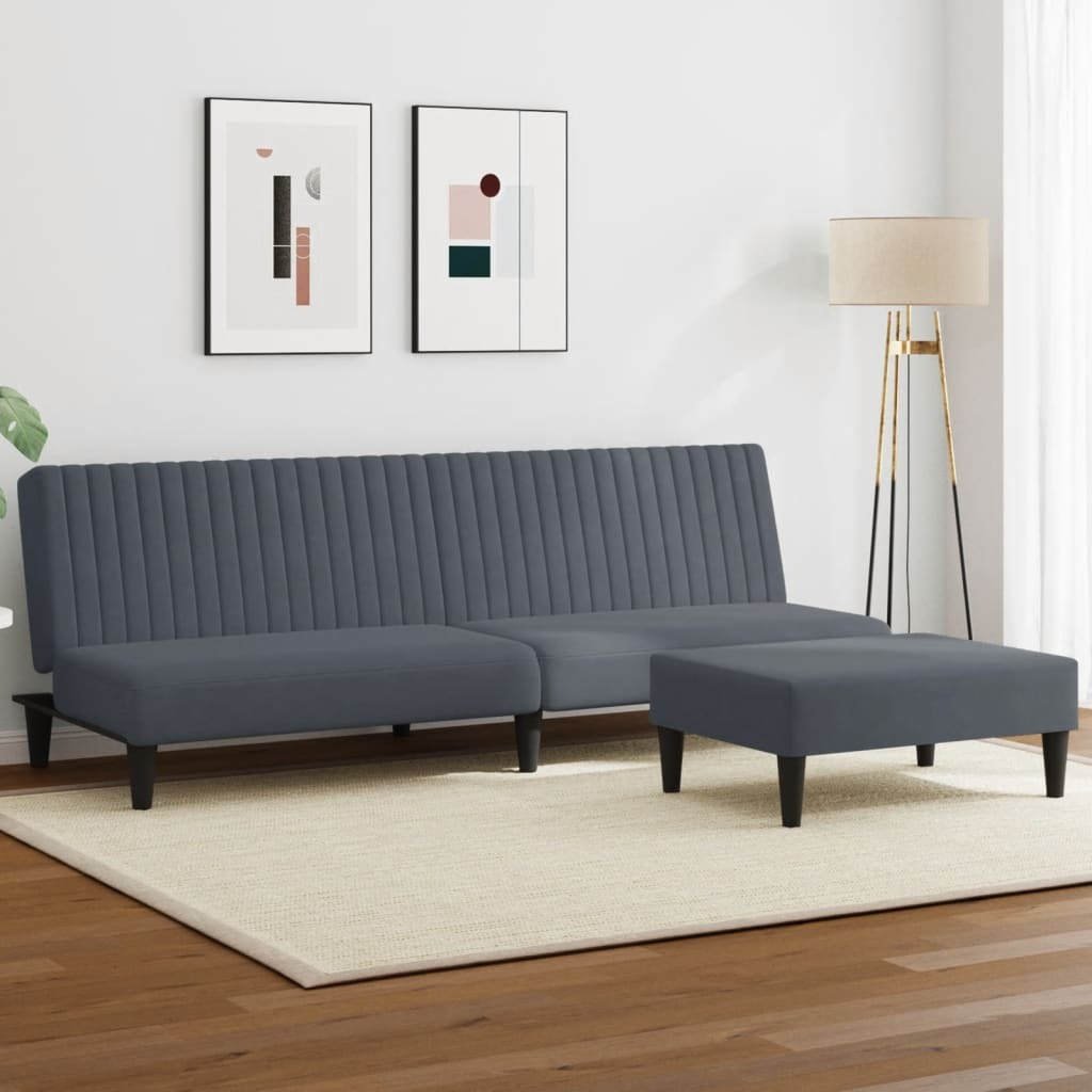 Vidaxl 2 Piece Sofa Set Dark Gray Velvet