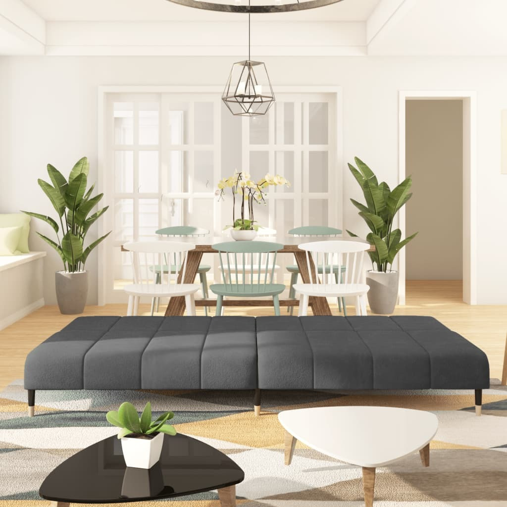 Vidaxl 2-Seater Sofa Bed Dark Gray Velvet