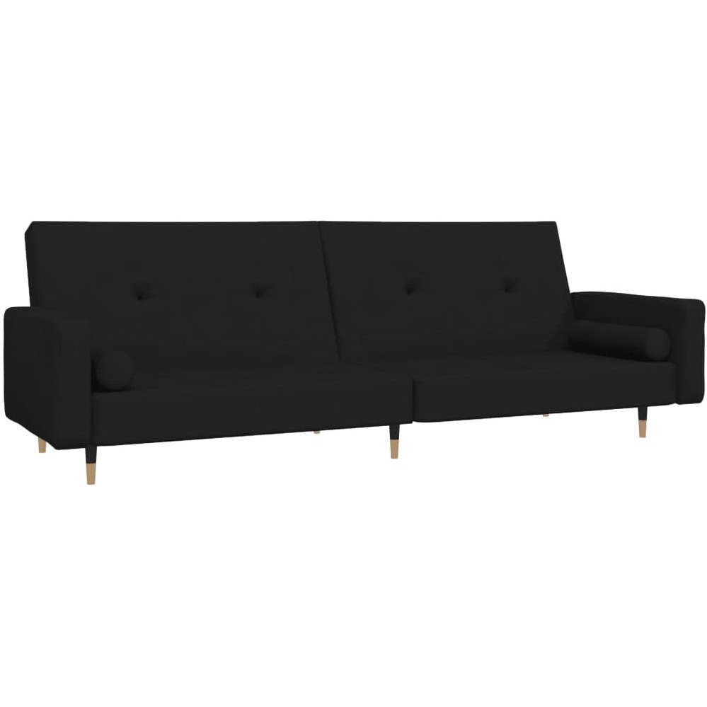 Vidaxl 2-Seater Sofa Bed With Two Pillows Black Velvet