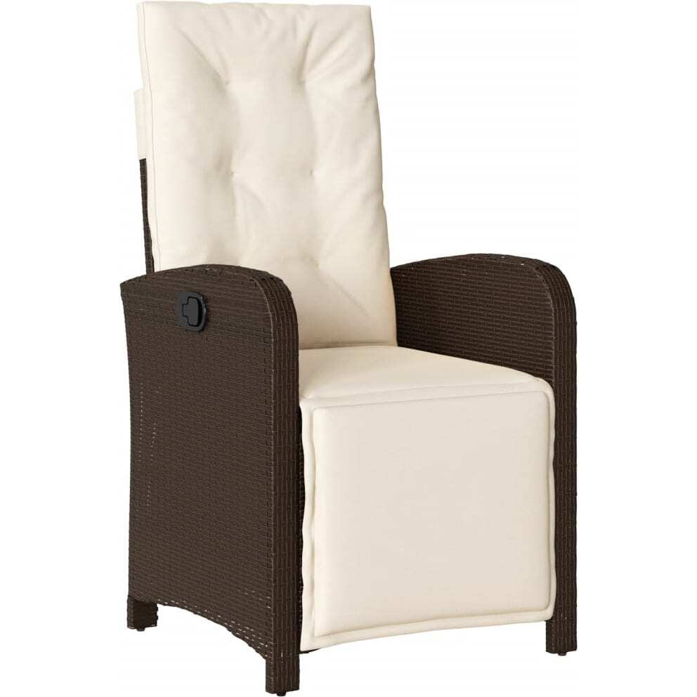 Vidaxl 5 Piece Patio Dining Set With Cushions Brown Poly Rattan