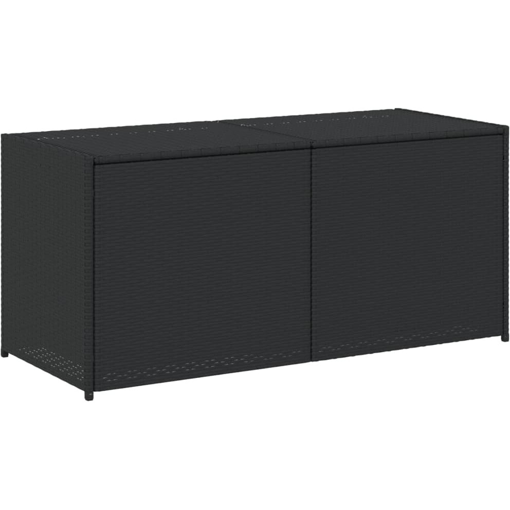 Vidaxl Garden Storage Box Black 74.8 Gal Poly Rattan