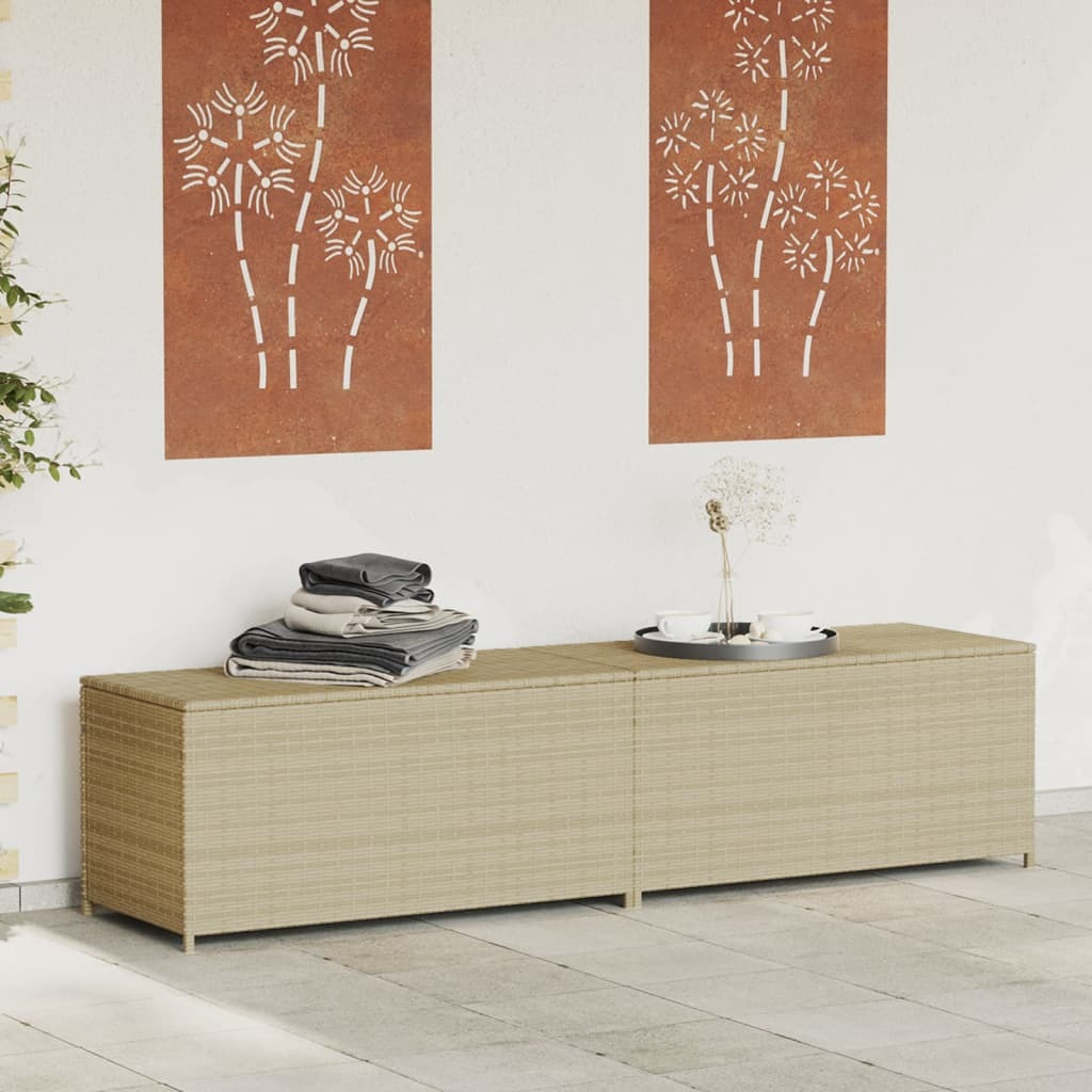 Vidaxl Garden Storage Box Mix Beige 123.9 Gal Poly Rattan