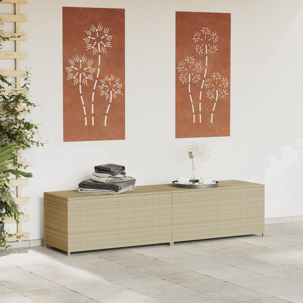 Vidaxl Garden Storage Box Mix Beige 123.9 Gal Poly Rattan