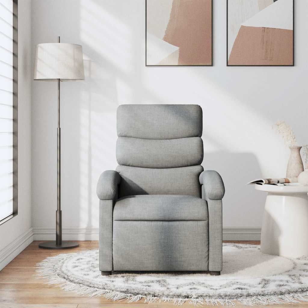 Vidaxl Massage Recliner Chair Light Gray Fabric