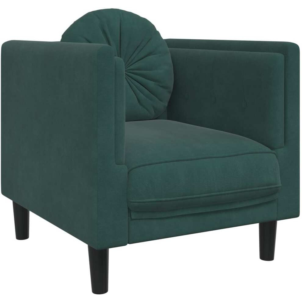 Vidaxl Sofa Chair With Cushion Dark Green Velvet