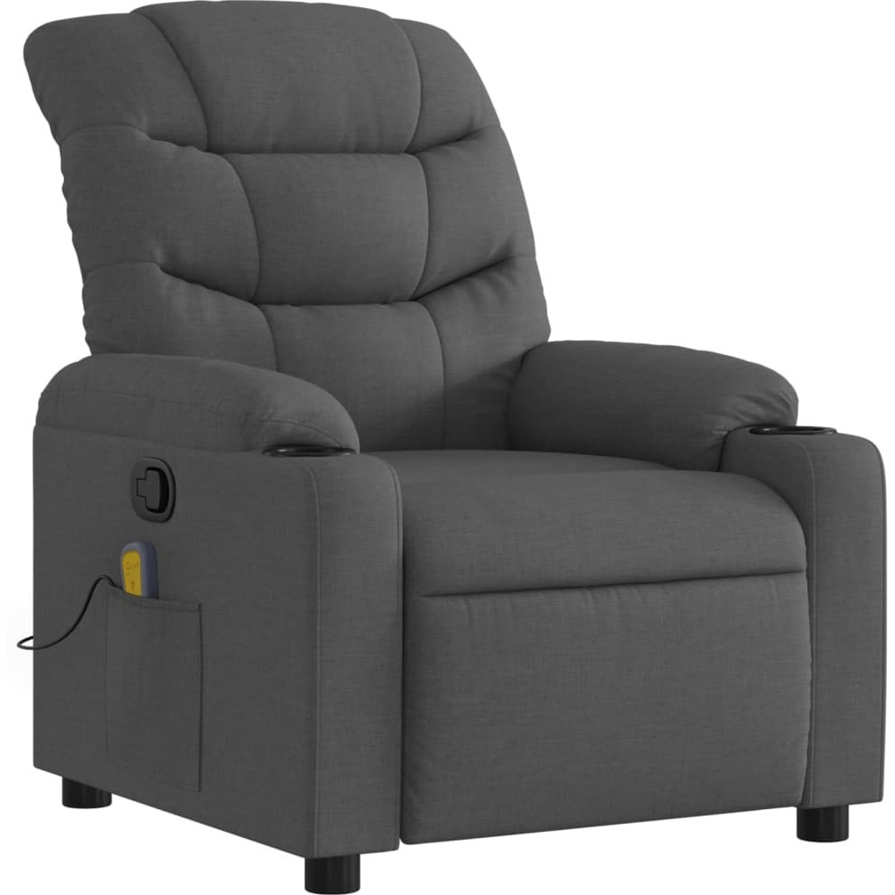 Vidaxl Massage Recliner Chair Dark Gray Fabric