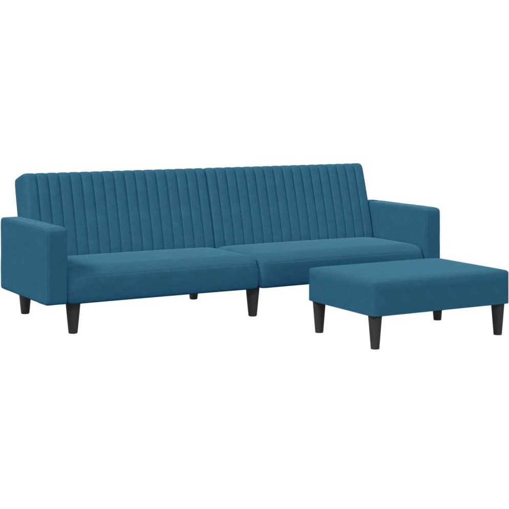 Vidaxl 2 Piece Sofa Set Blue Velvet