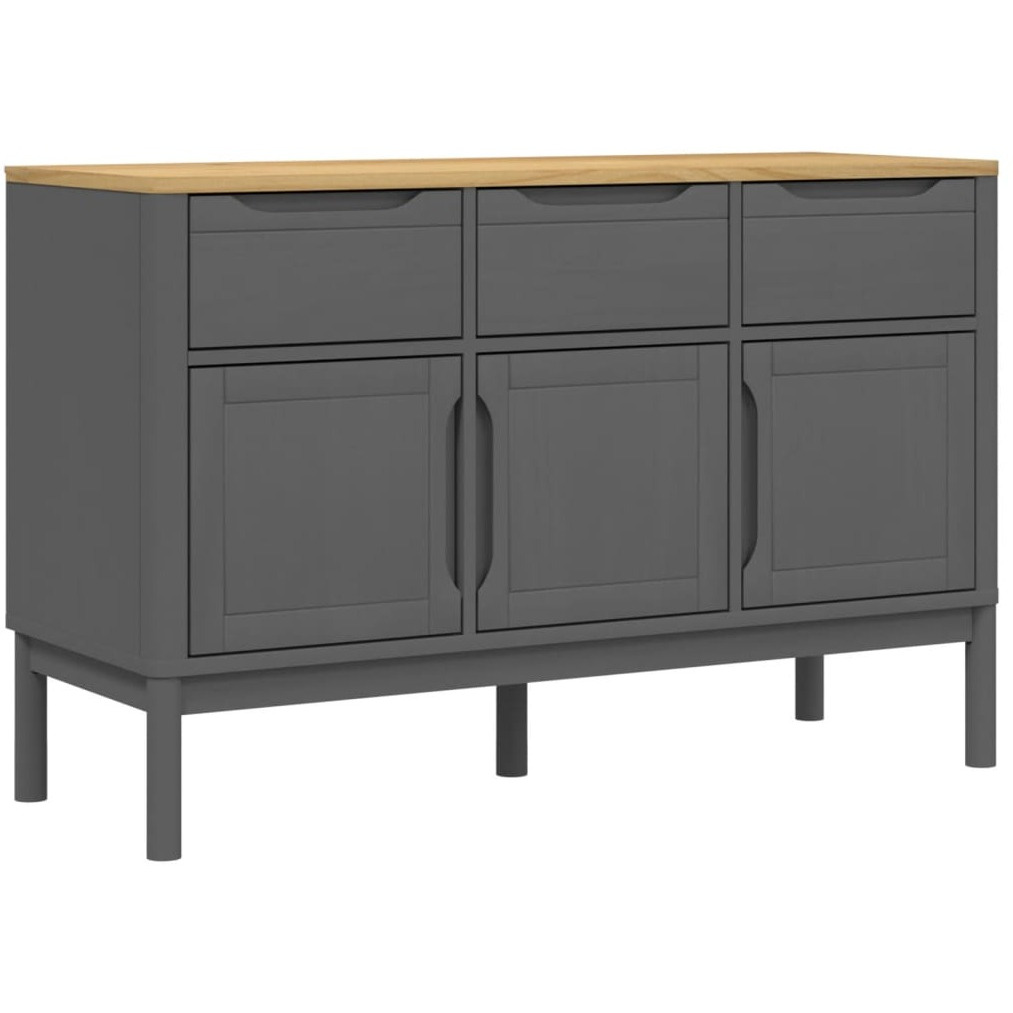 Vidaxl Sideboard Floro Gray 44.9X16.9X29.1 Solid Wood Pine