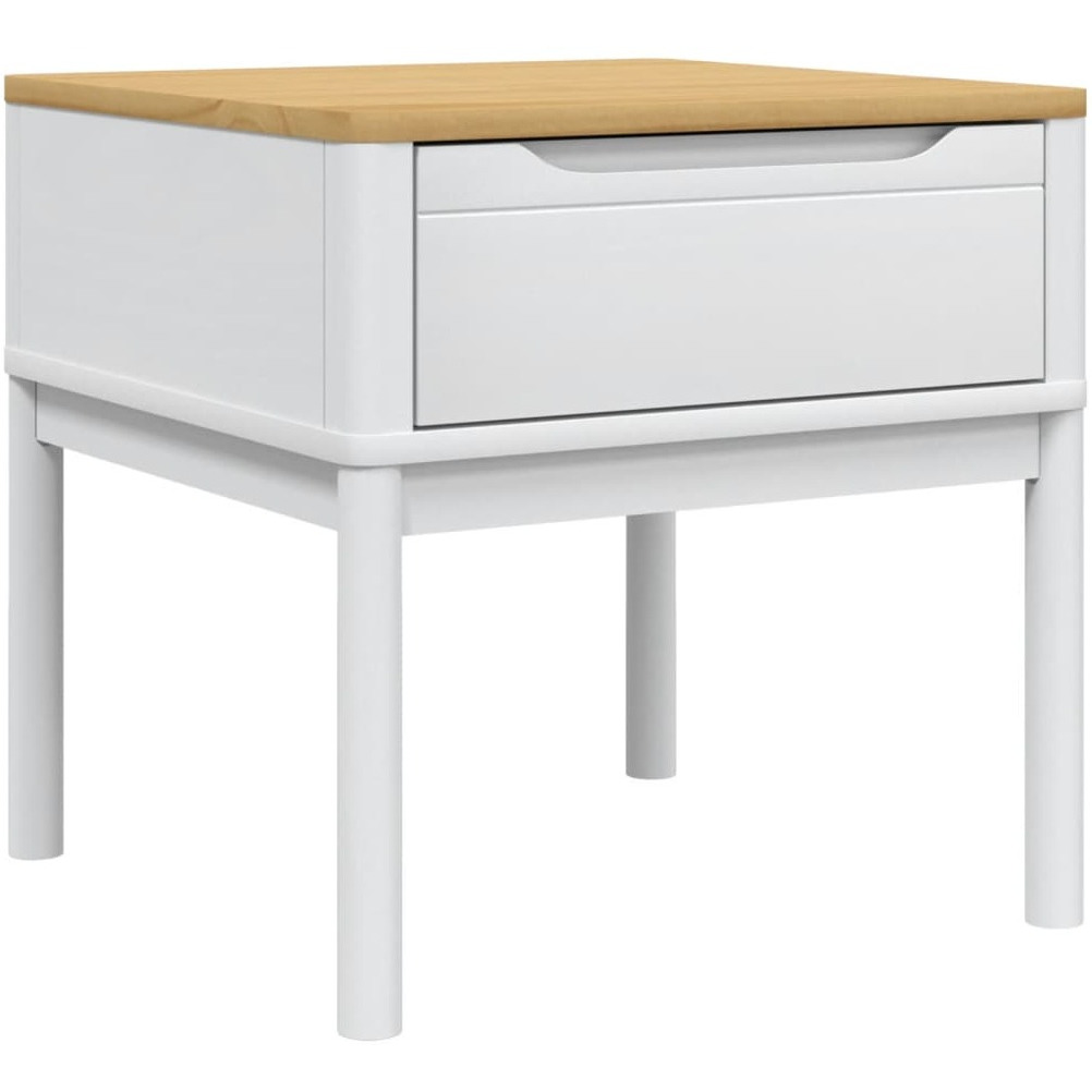 Vidaxl Lamp Table Floro White 21.7X21.7X21.3 Solid Wood Pine