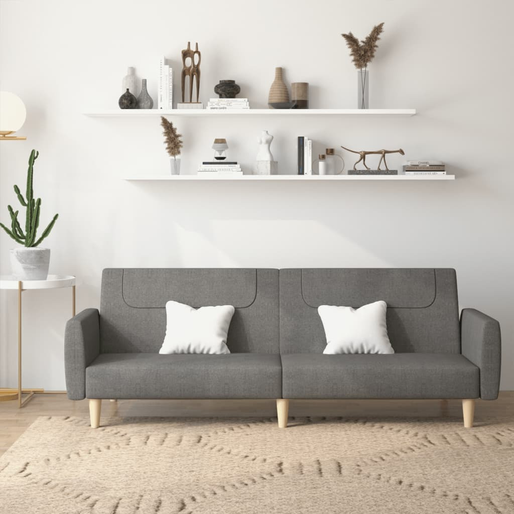 Vidaxl 2-Seater Sofa Bed Dark Gray Fabric