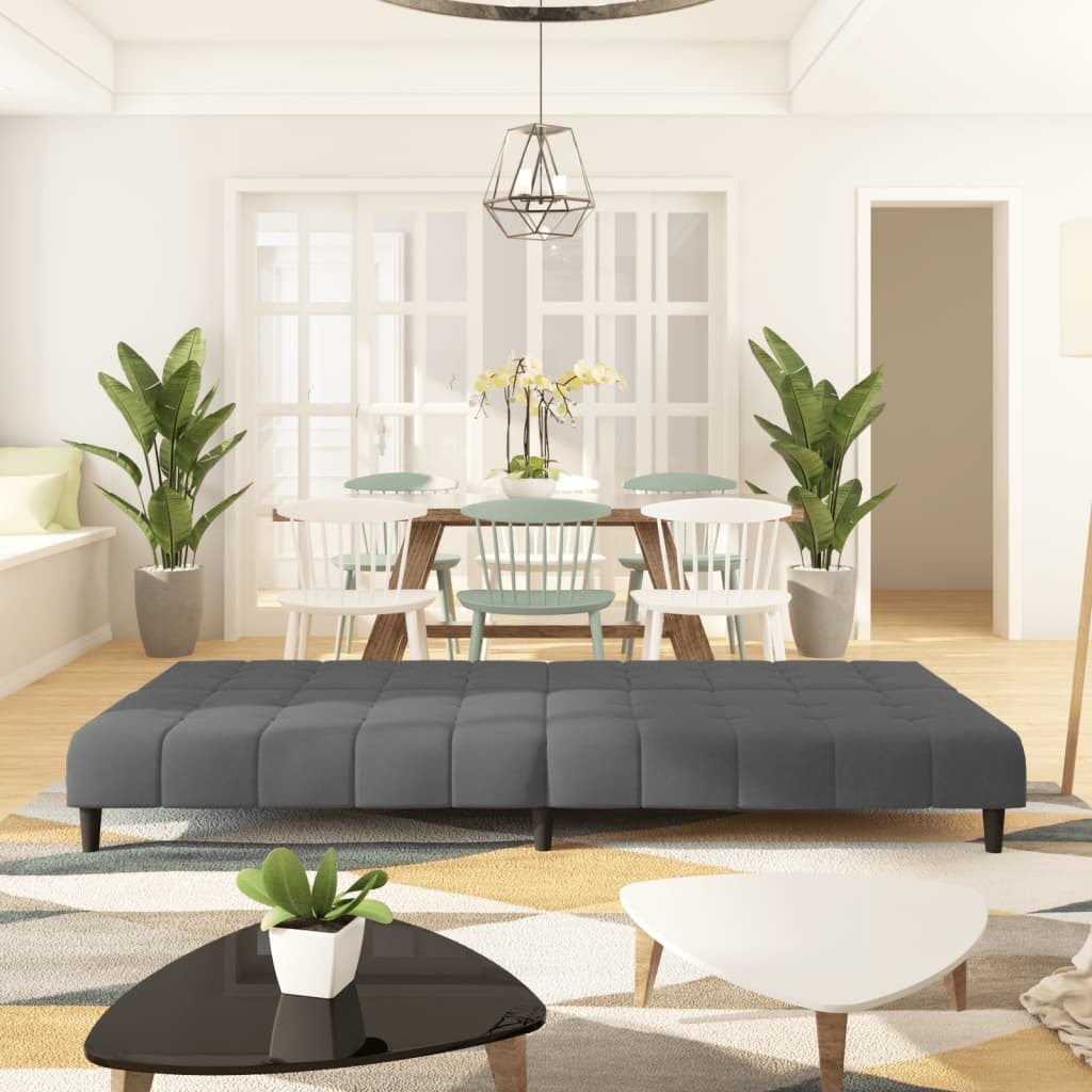 Vidaxl 2-Seater Sofa Bed Dark Gray Velvet