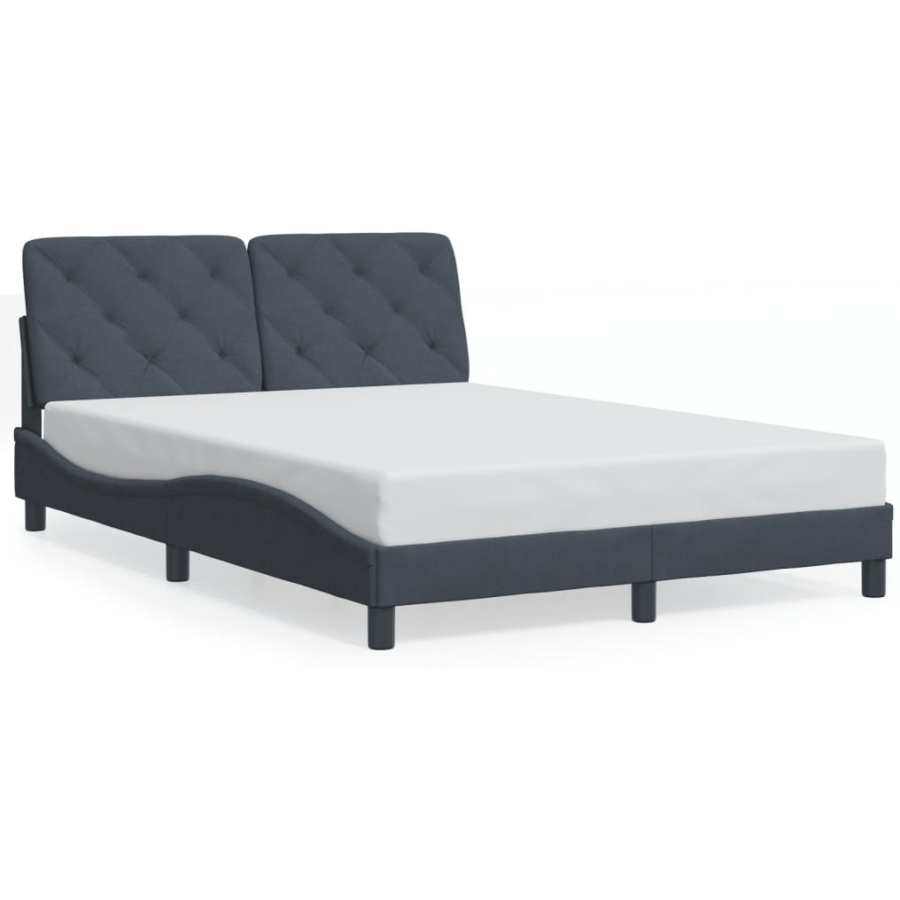 Vidaxl Bed Frame With Headboard Dark Gray 53.9X74.8 Full Velvet