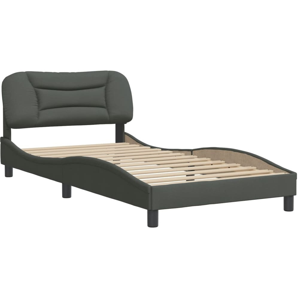 Vidaxl Bed Frame With Headboard Dark Gray 39.4X79.9 Twin Xl Fabric
