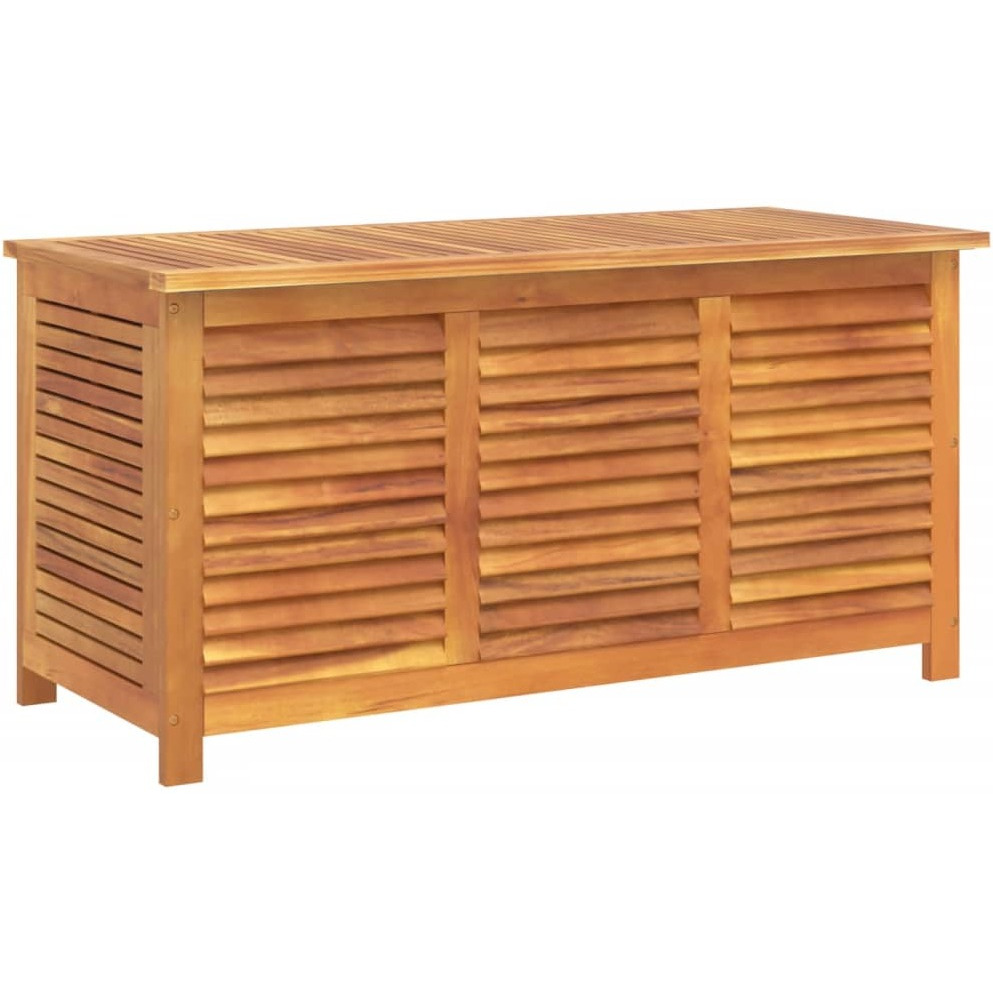 Vidaxl Garden Storage Box With Louver 44.5X19.7X22 Solid Wood Acacia