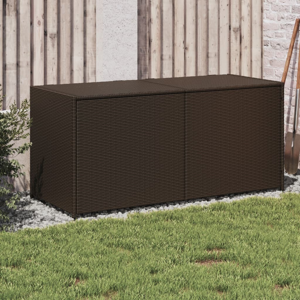 Vidaxl Garden Storage Box Brown 74.8 Gal Poly Rattan