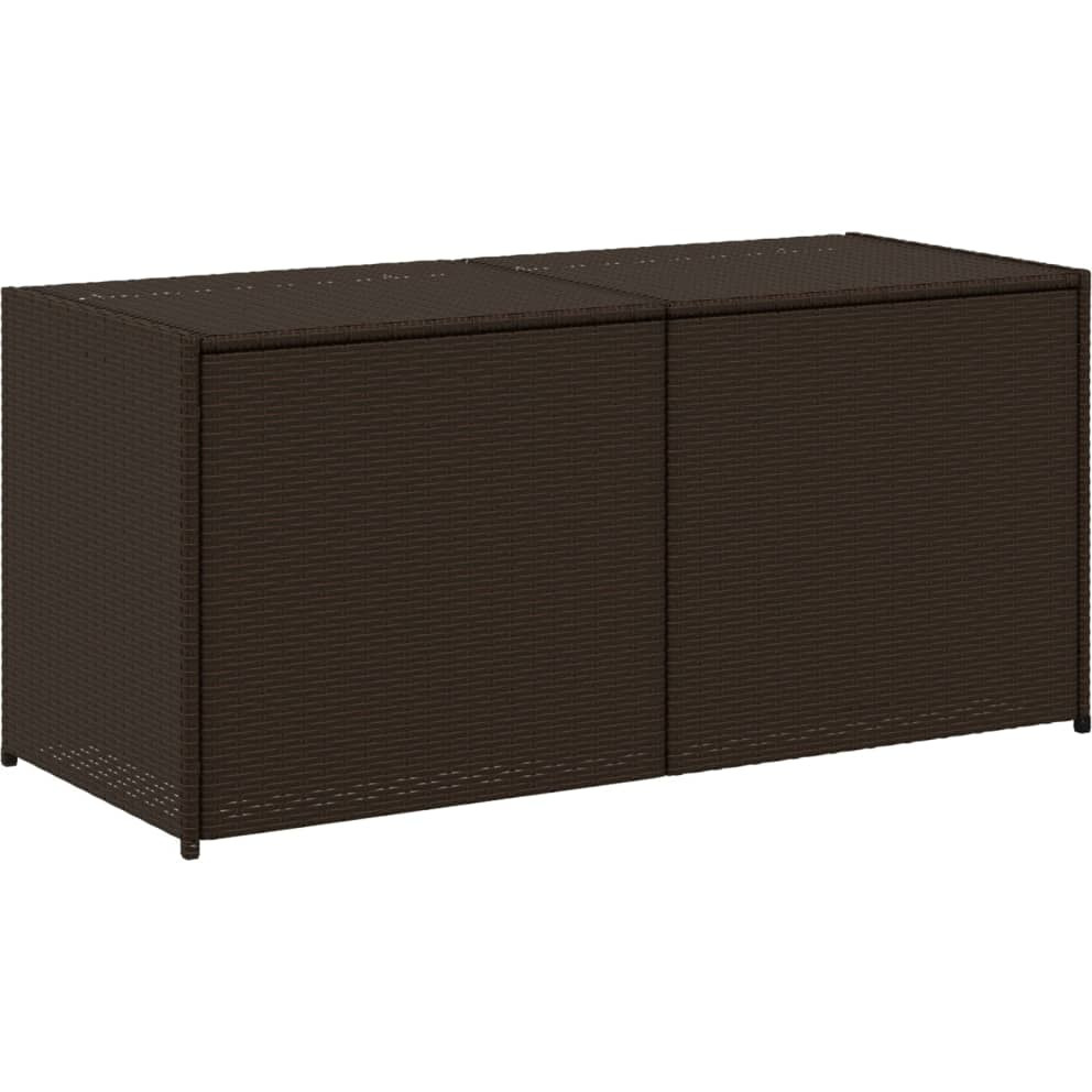 Vidaxl Garden Storage Box Brown 74.8 Gal Poly Rattan