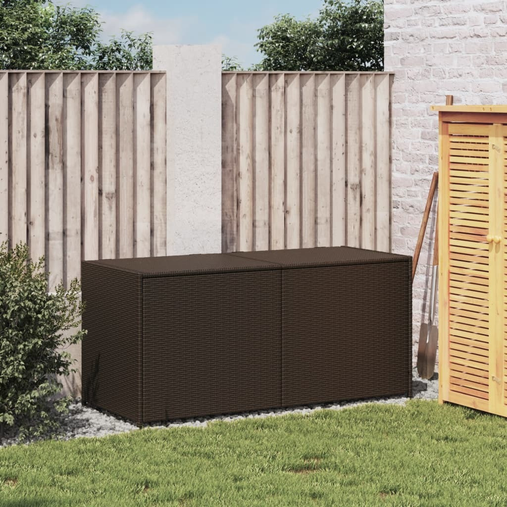 Vidaxl Garden Storage Box Brown 74.8 Gal Poly Rattan
