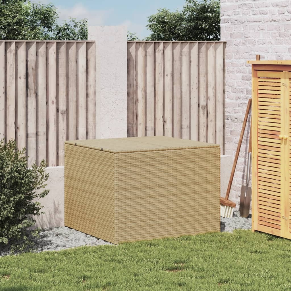 Vidaxl Garden Storage Box Mix Beige 76.9 Gal Poly Rattan